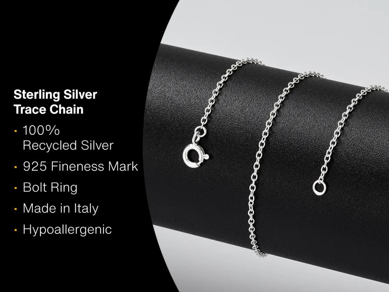Sterling Silver 1.6mm Oval Trace Chain 28"/71cm Unhallmarked 100% Recycled Silver