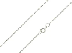 Sterling Silver 1.7mm Oval Trace Chain With Bead Station 16"/40cm Unhallmarked