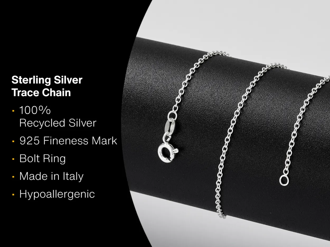 Sterling Silver 1.6mm Oval Trace Chain 30"/76cm Unhallmarked 100% Recycled Silver