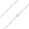 Sterling Silver 2.1mm Oval Trace Chain With Bead Station 18"/45cm Unhallmarked