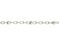 Sterling Silver 2.1mm Oval Trace Chain With Bead Station 18