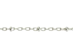 Sterling Silver 2.1mm Oval Trace Chain With Bead Station 16