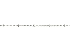 Sterling Silver 2.0mm Oval Trace Chain With Bead Station Loose Unhallmarked 100% Recycled Silver
