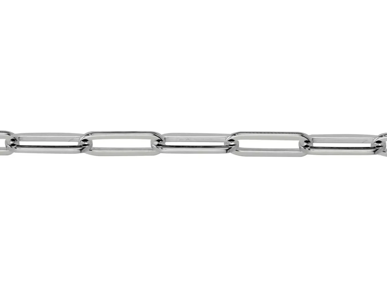 Sterling Silver 3.5mm Paperclip Trace Chain 18"/45cm Hallmarked, 100% Recycled Silver