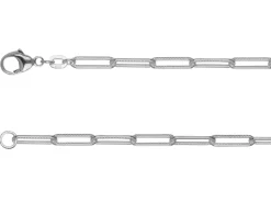 Sterling Silver 3.4mm Patterned Paperclip Trace Chain 18"/45cm Unhallmarked 100% Recycled Silver