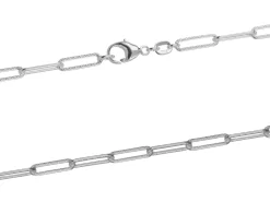 Sterling Silver 3.4mm Patterned Paperclip Trace Chain 18"/45cm Unhallmarked 100% Recycled Silver