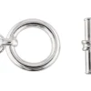 Sterling Silver 14.5mm Plain Ring And Bar 2 Part