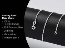 Sterling Silver 1.5mm Prince Of Wales Rope Chain 18"/45cm Heavy Unhallmarked 100% Recycled Silver