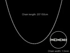 Sterling Silver 1.5mm Prince Of Wales Rope Chain 20