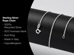 Sterling Silver 1.5mm Prince Of Wales Rope Chain 18"/45cm Light Unhallmarked 100% Recycled Silver