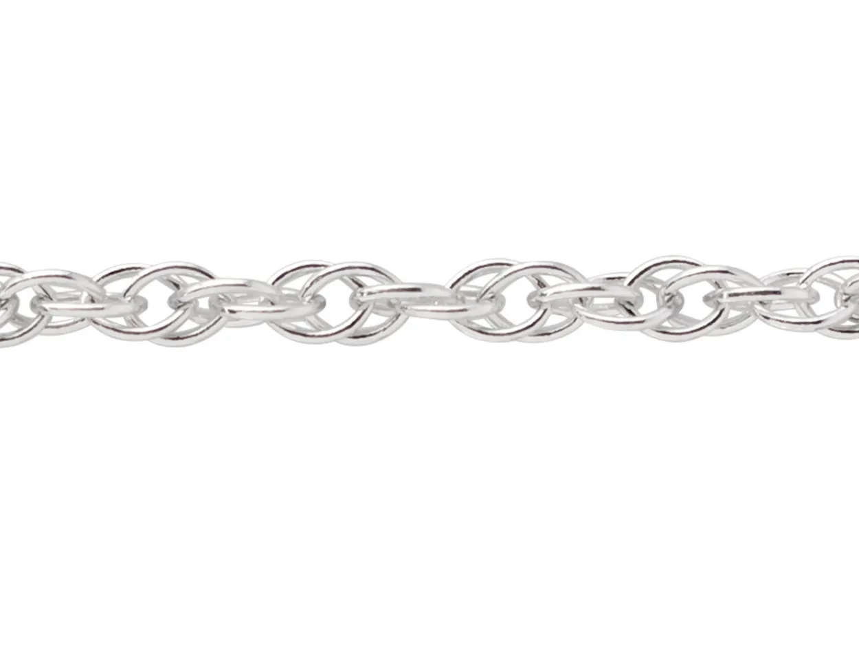 Sterling Silver 1.8mm Prince Of Wales Rope Chain Loose Unhallmarked