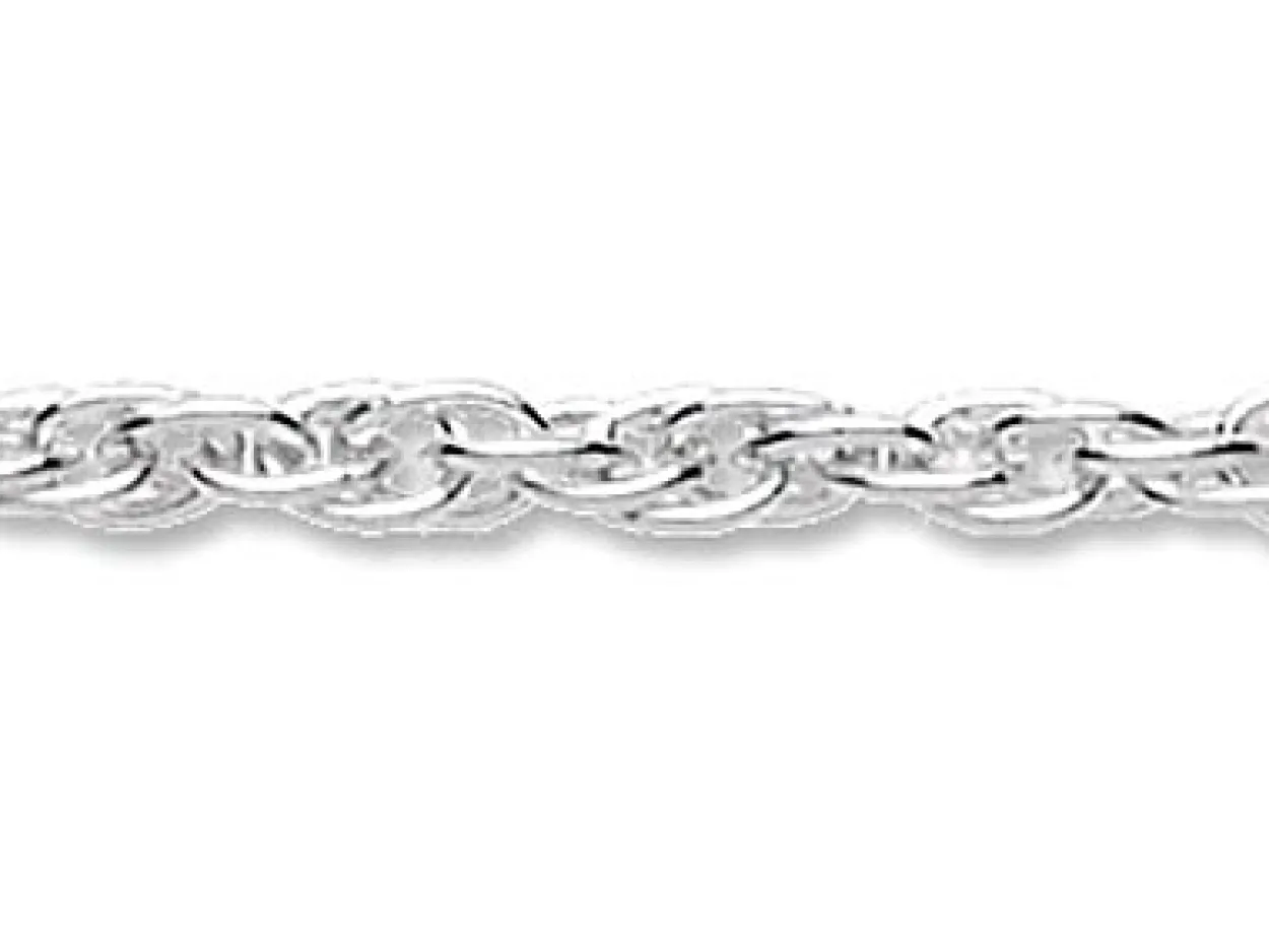 Sterling Silver 2.3mm Prince Of Wales Rope Chain Loose Unhallmarked
