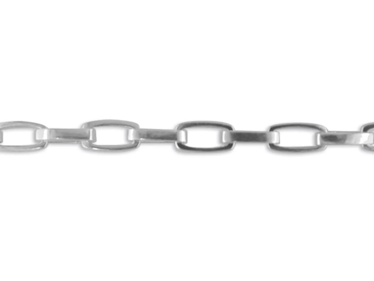 Sterling Silver 5.6mm Rectangular Trace Chain Loose Unhallmarked