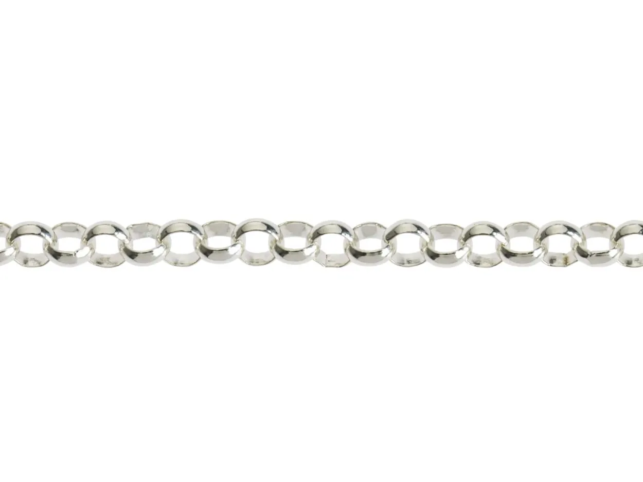 Sterling Silver 3.4mm Round Belcher Chain 18"/45cm Hallmarked
