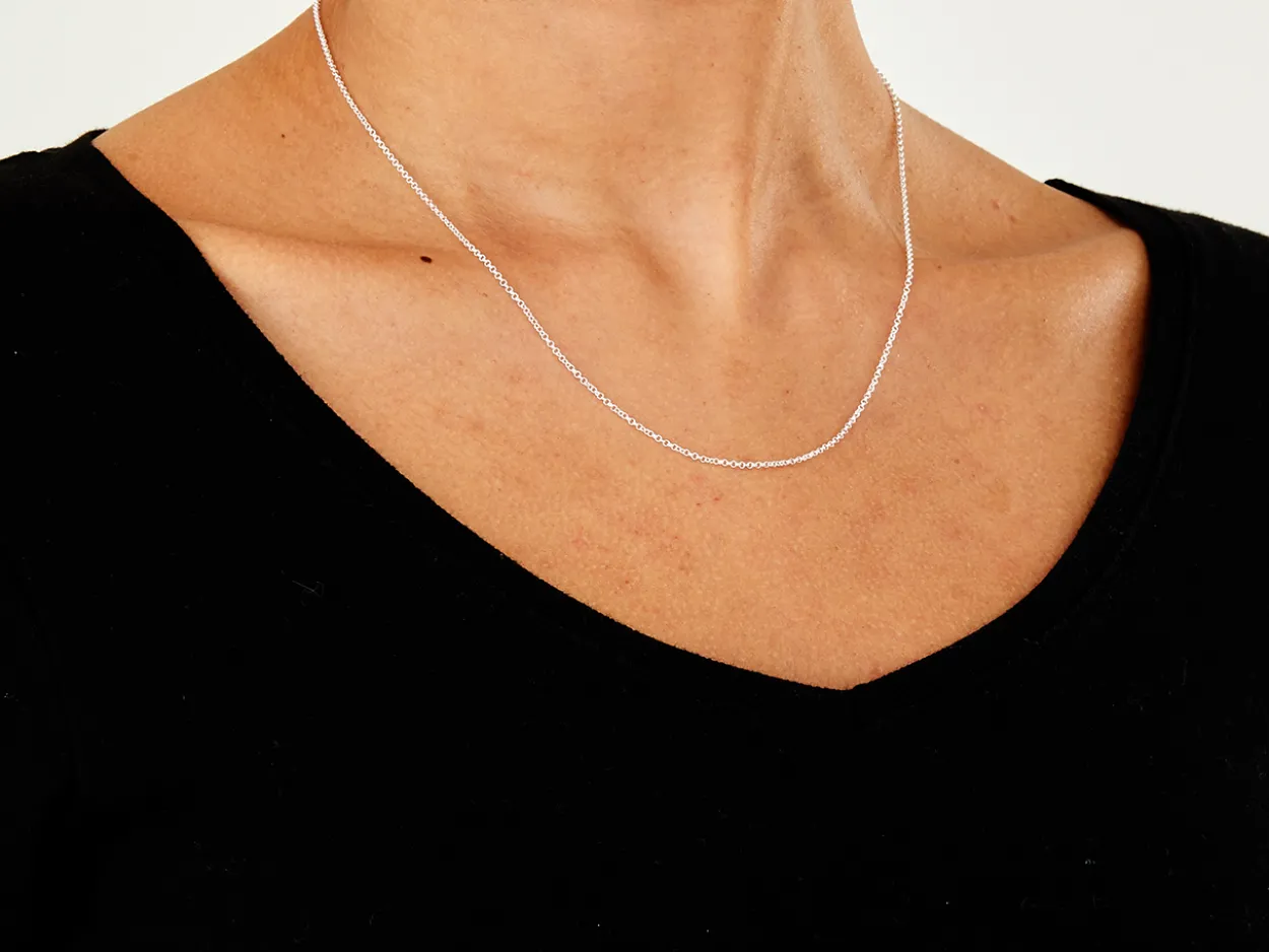 Sterling Silver 1.4mm Round Belcher Chain 18"/45cm Unhallmarked 100% Recycled Silver
