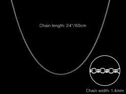 Sterling Silver 1.4mm Round Belcher Chain 24