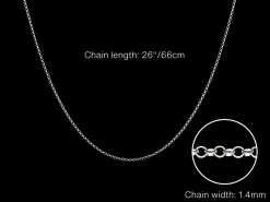 Sterling Silver 1.4mm Round Belcher Chain 26