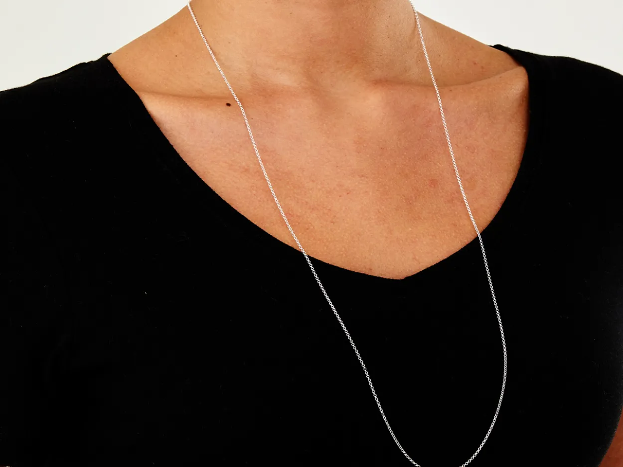 Sterling Silver 1.4mm Round Belcher Chain 30"/76cm Unhallmarked 100% Recycled Silver