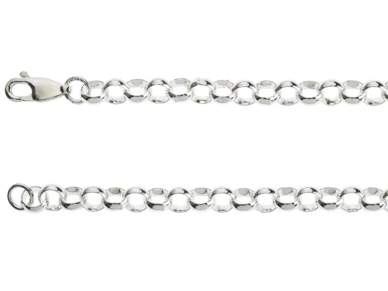 Sterling Silver 5.0mm Round Belcher Chain 18"/45cm Light Hallmarked