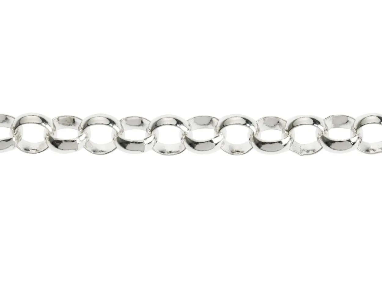 Sterling Silver 5.0mm Round Belcher Chain 18"/45cm Light Hallmarked