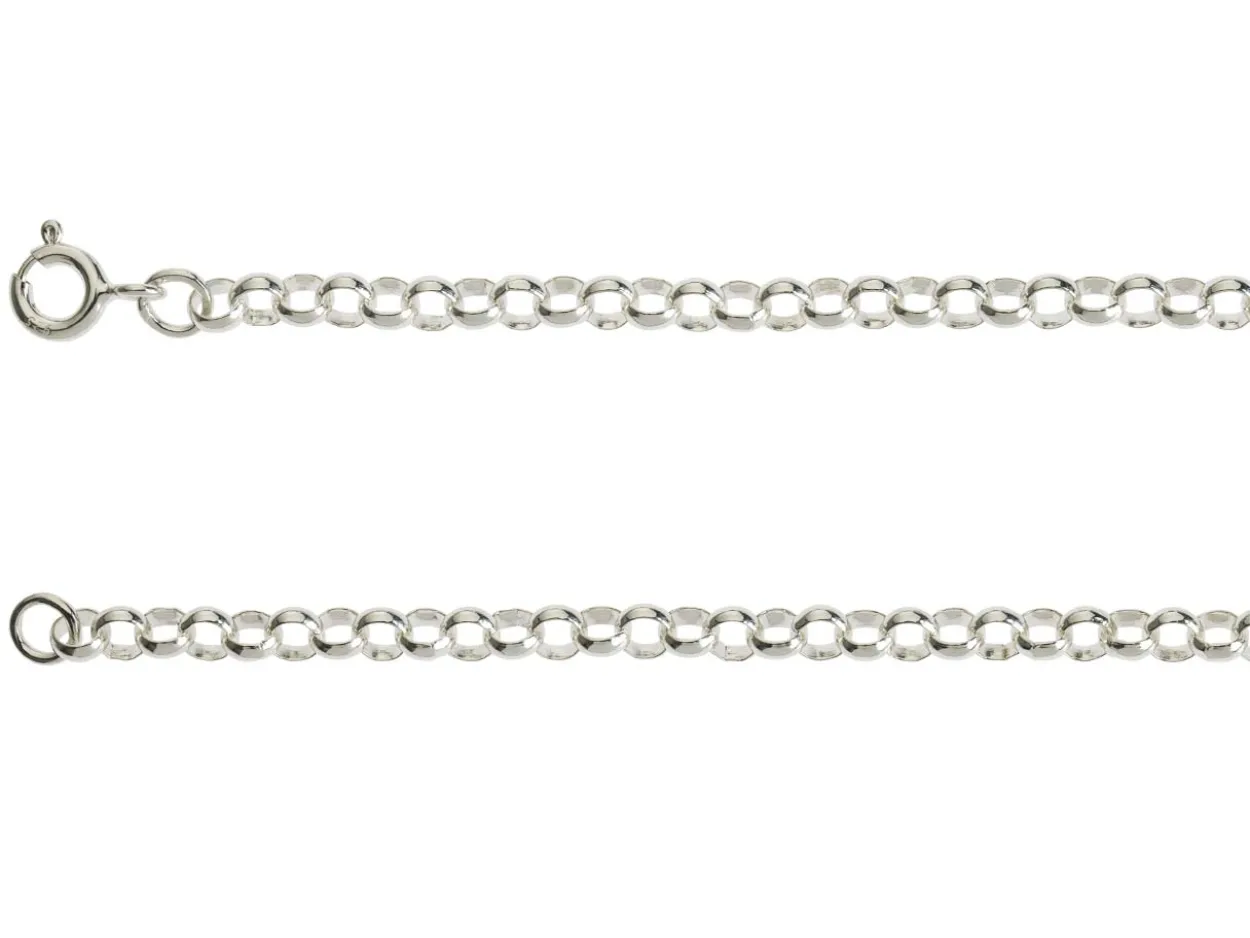 Sterling Silver 3.4mm Round Belcher Chain 16"/40cm Unhallmarked