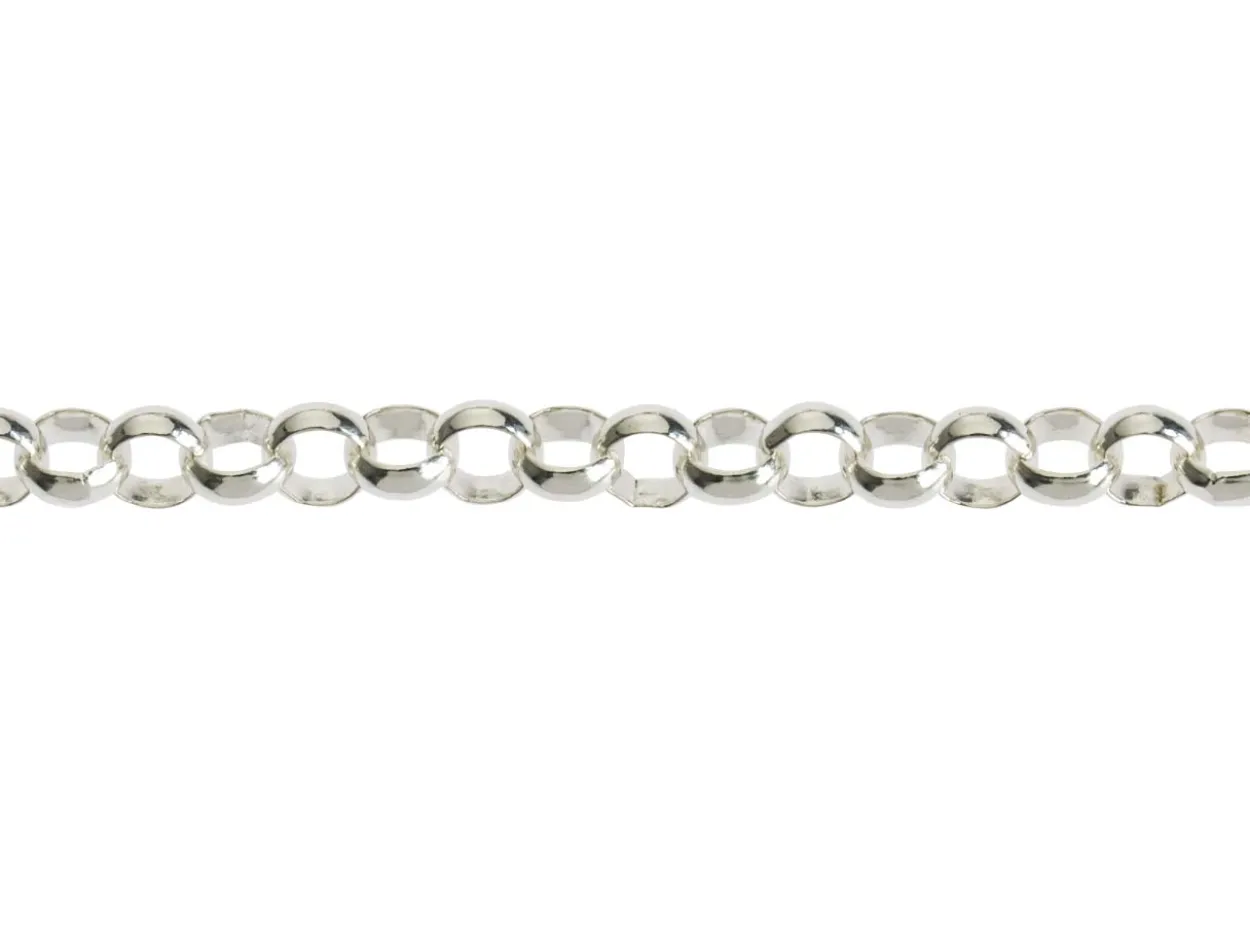 Sterling Silver 3.4mm Round Belcher Chain 16"/40cm Unhallmarked