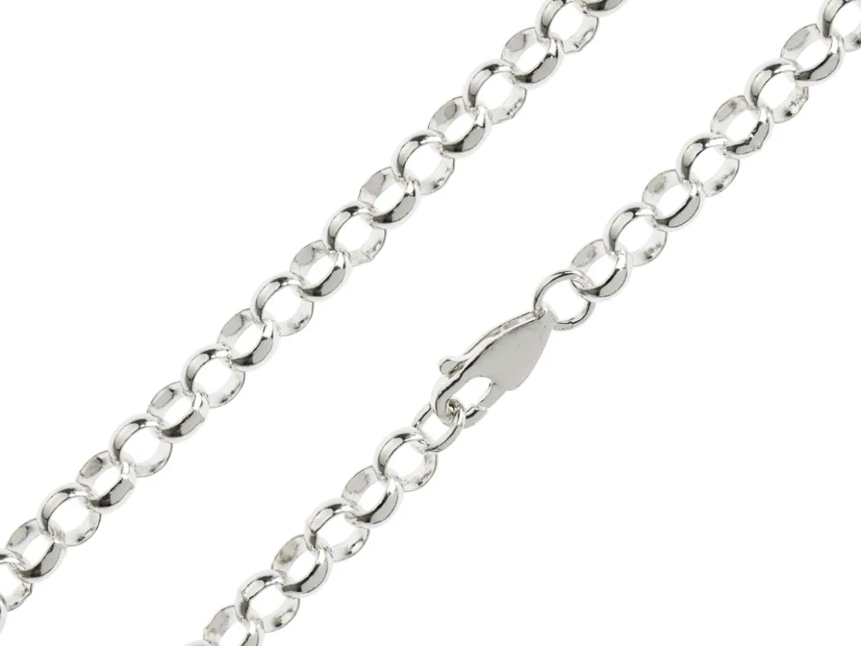 Sterling Silver 5.0mm Round Belcher Chain 18"/45cm Heavy Hallmarked