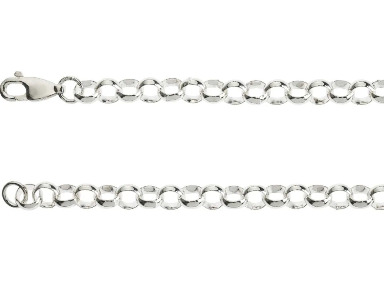 Sterling Silver 5.0mm Round Belcher Chain 18"/45cm Heavy Hallmarked