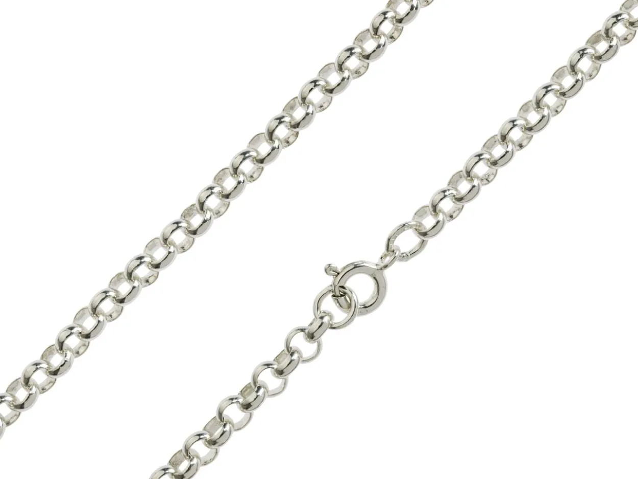Sterling Silver 4.0mm Round Belcher Chain 18"/45cm Hallmarked