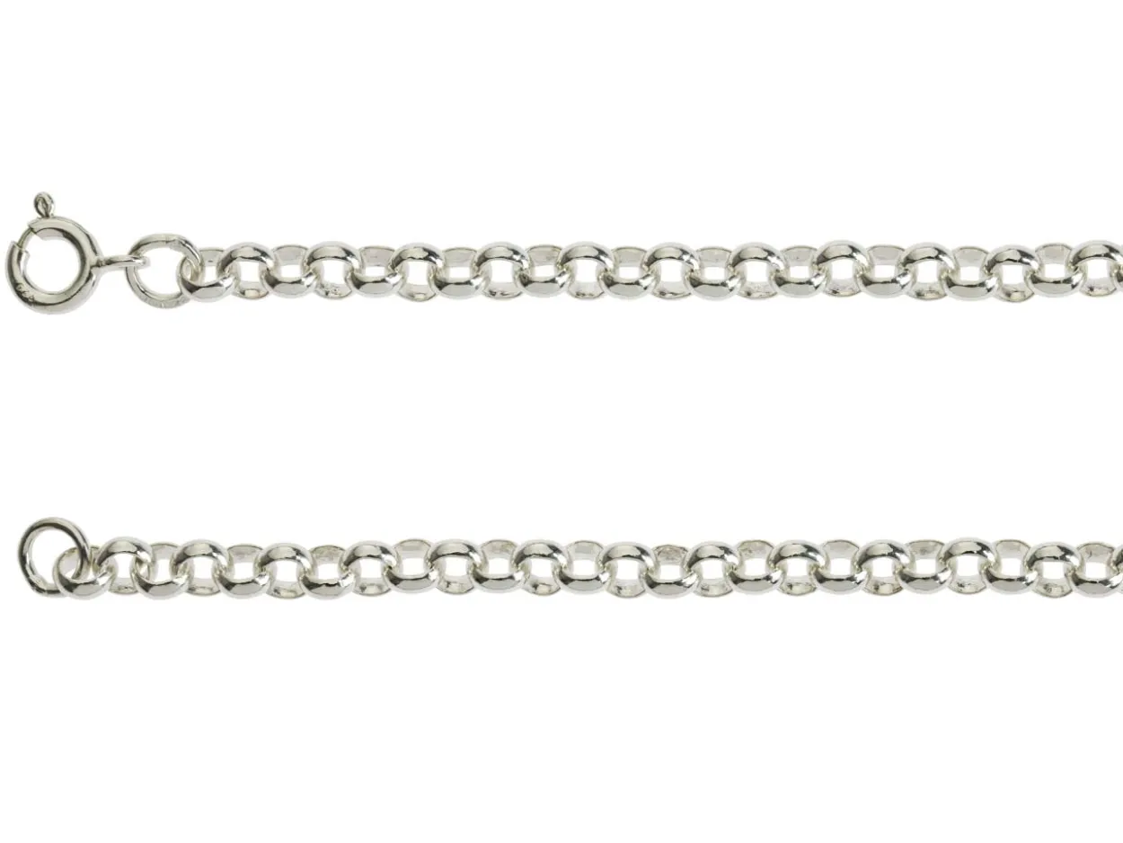 Sterling Silver 4.0mm Round Belcher Chain 18"/45cm Hallmarked