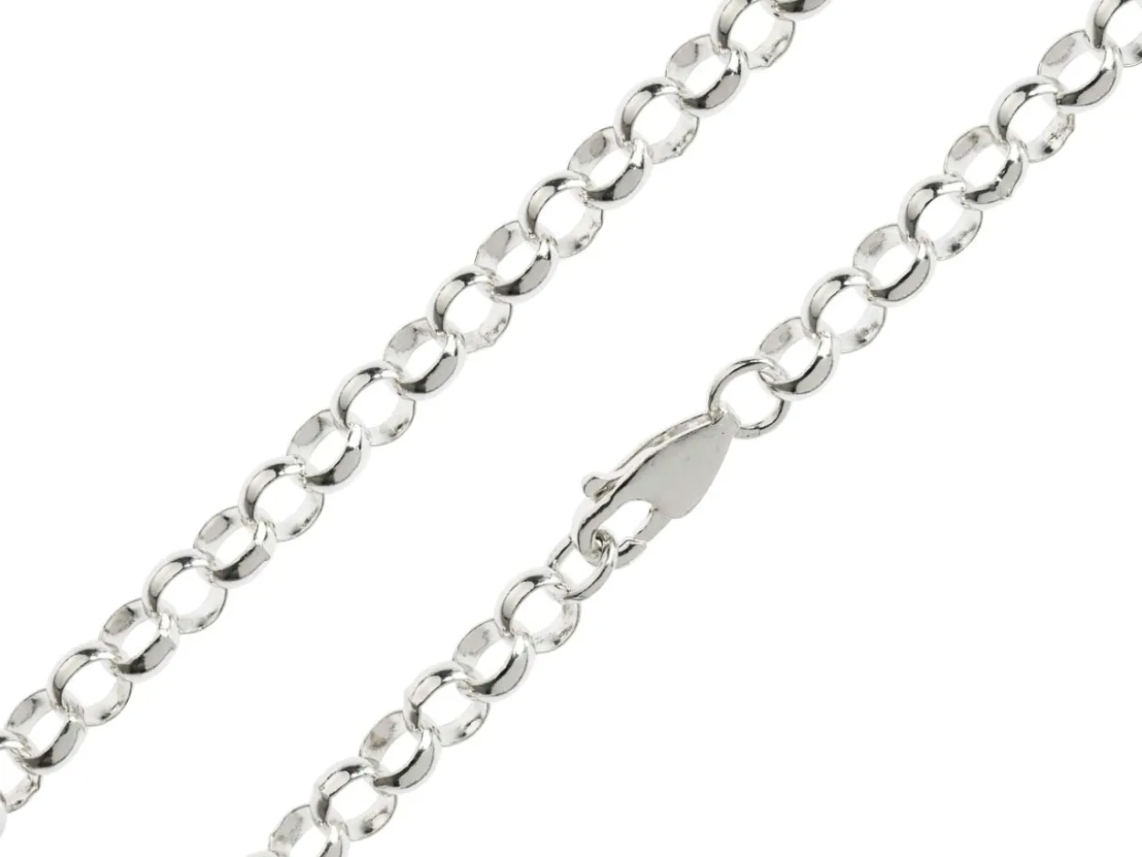 Sterling Silver 5.0mm Round Belcher Chain 16"/40cm Heavy Hallmarked