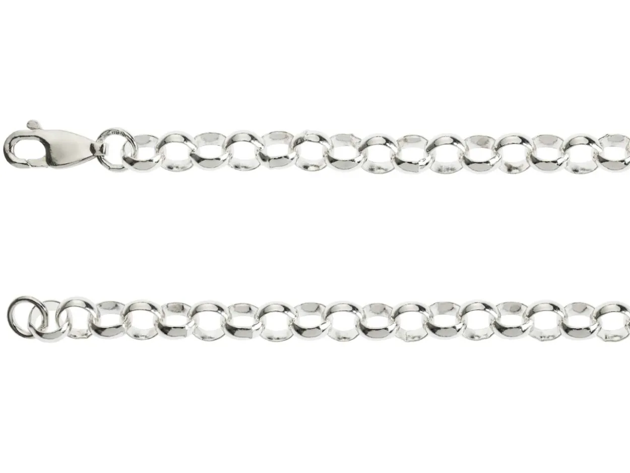 Sterling Silver 5.0mm Round Belcher Chain 16"/40cm Heavy Hallmarked