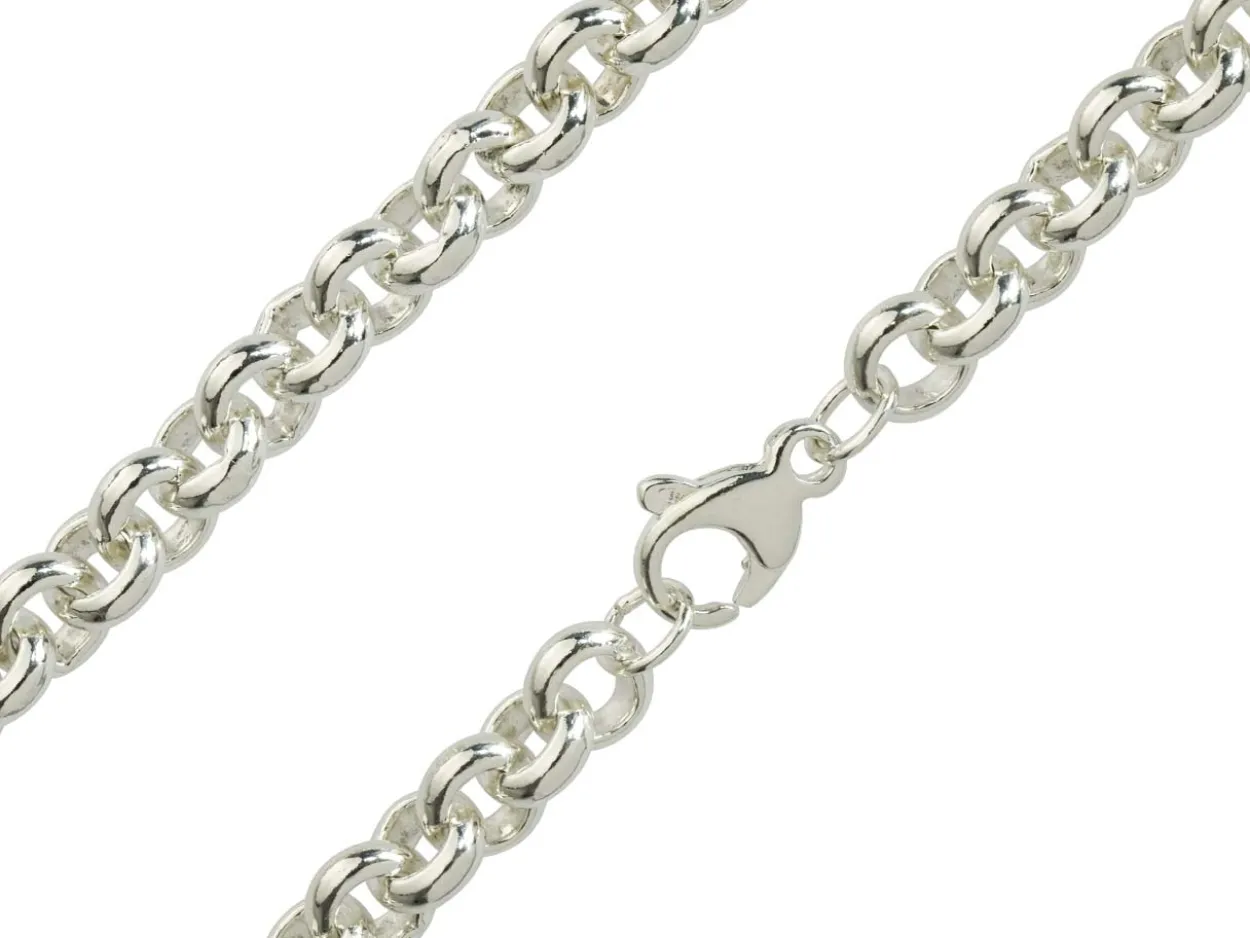 Sterling Silver 7.4mm Round Belcher Chain 18"/45cm Hallmarked