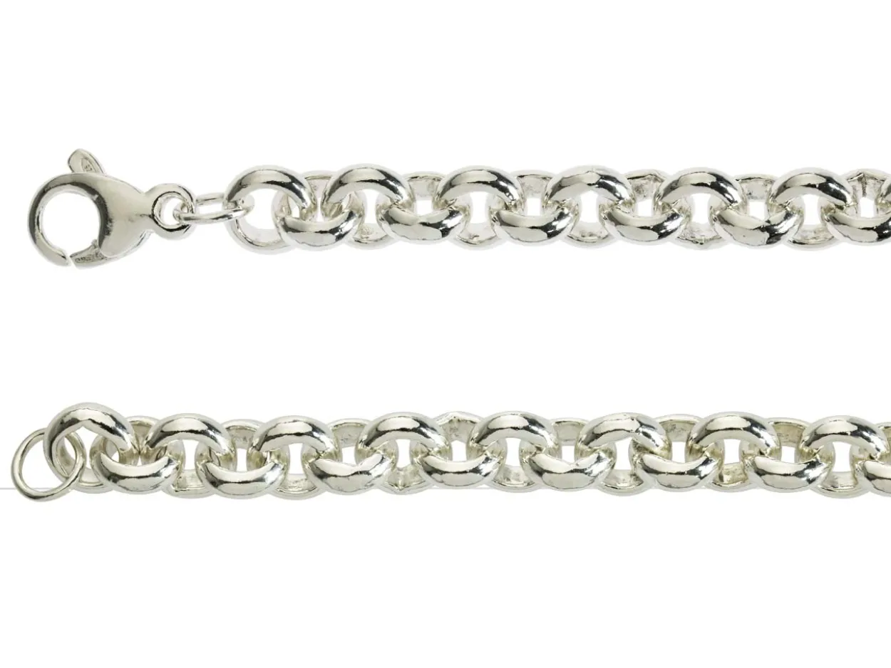 Sterling Silver 7.4mm Round Belcher Chain 18"/45cm Hallmarked