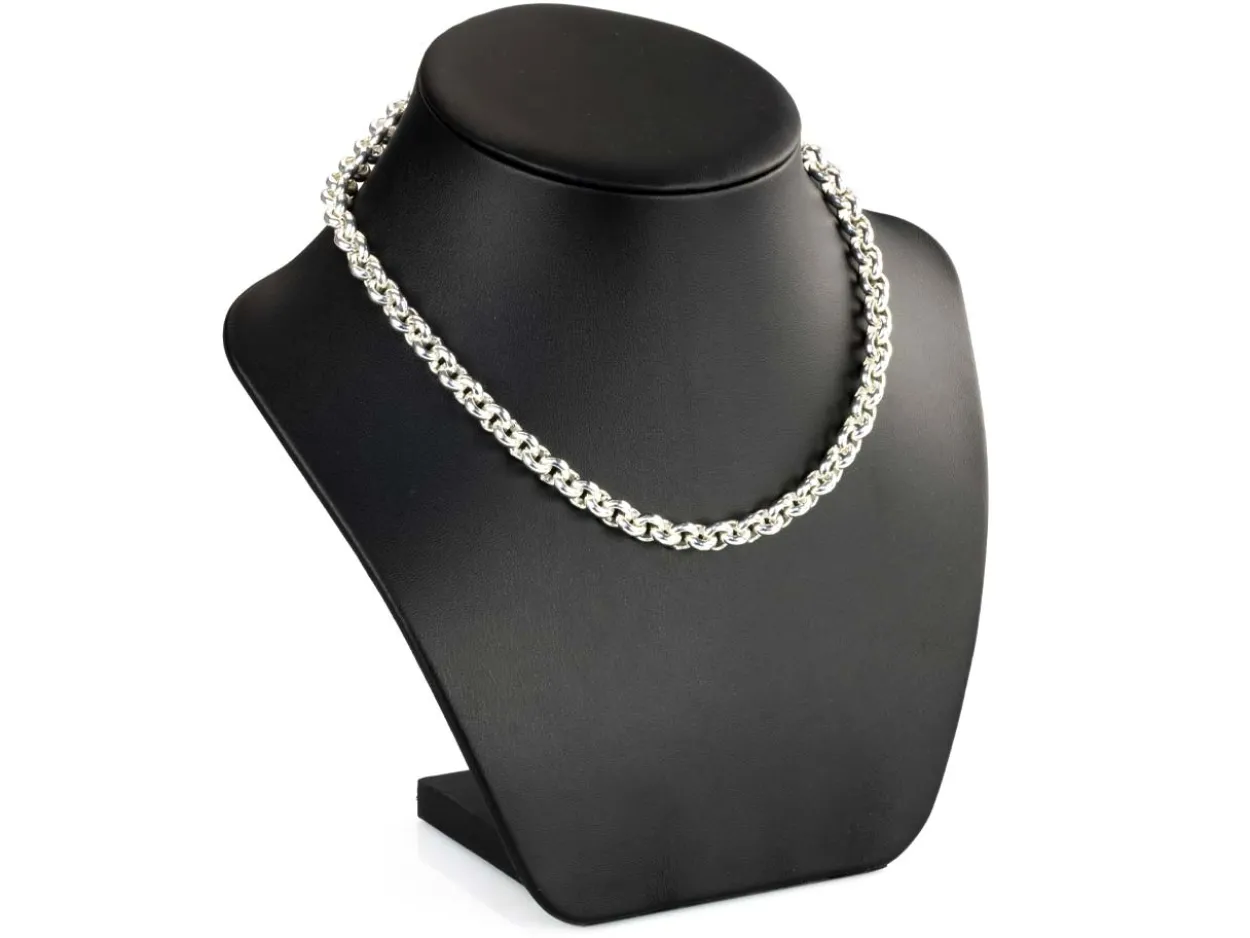 Sterling Silver 7.4mm Round Belcher Chain 18"/45cm Hallmarked