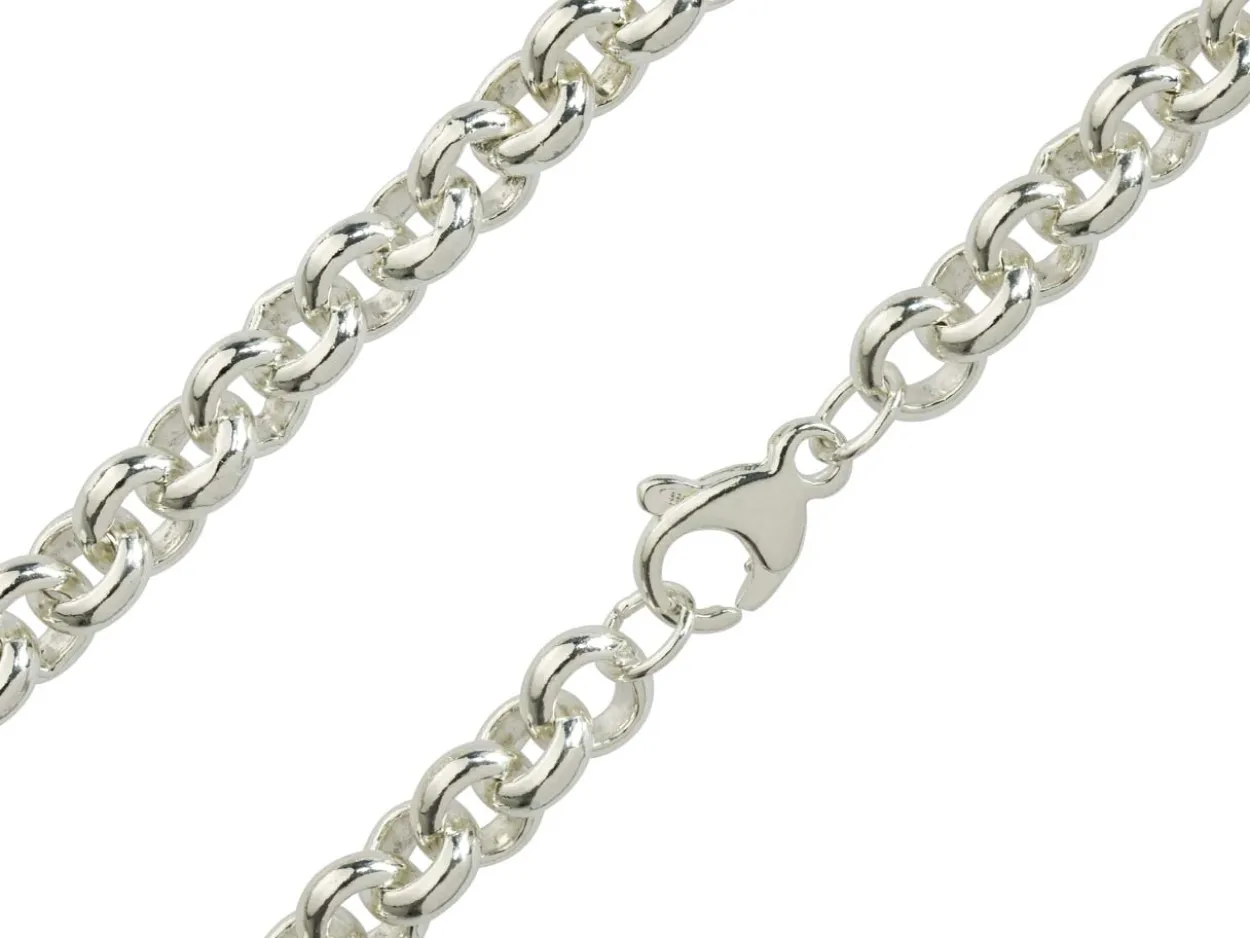 Sterling Silver 7.4mm Round Belcher Chain 16"/40cm Hallmarked