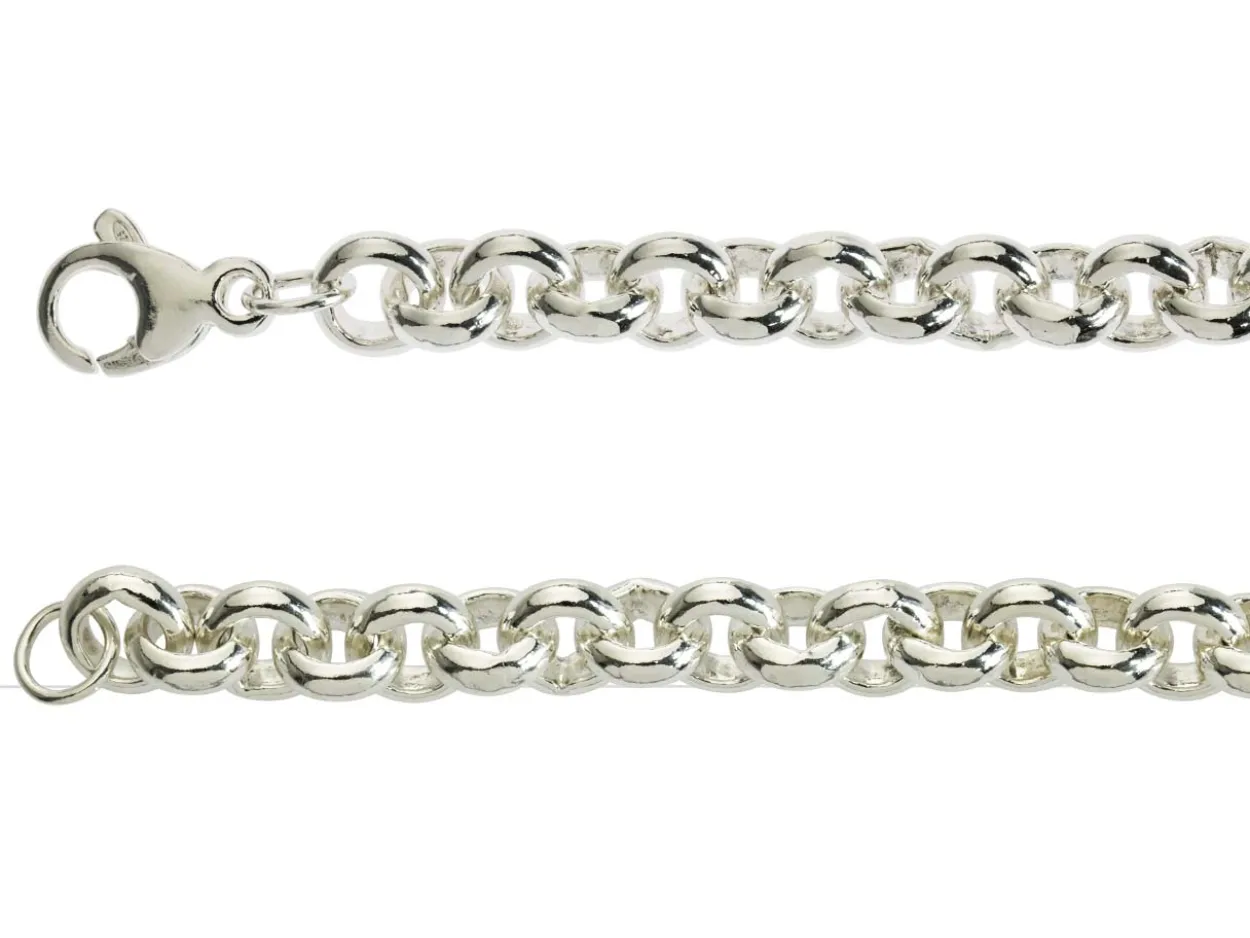 Sterling Silver 7.4mm Round Belcher Chain 16"/40cm Hallmarked