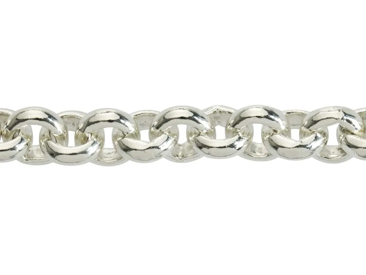 Sterling Silver 7.4mm Round Belcher Chain 16"/40cm Hallmarked
