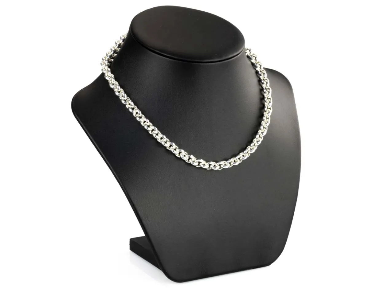 Sterling Silver 7.4mm Round Belcher Chain 16"/40cm Hallmarked