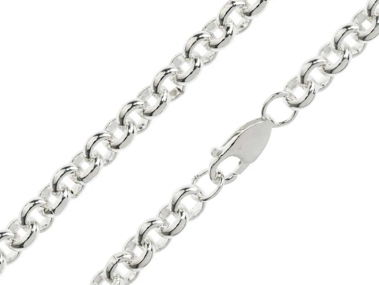 Sterling Silver 6.0mm Round Belcher Chain 16"/40cm Hallmarked