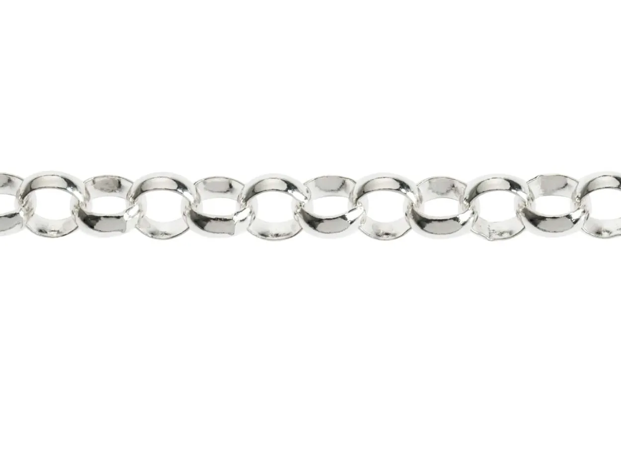 Sterling Silver 5.0mm Round Belcher Chain 16"/40cm Light Hallmarked
