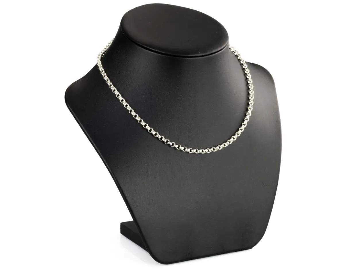 Sterling Silver 4.0mm Round Belcher Chain 16"/40cm Hallmarked