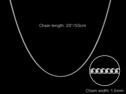 Sterling Silver 1.5mm Round Curb Chain 20
