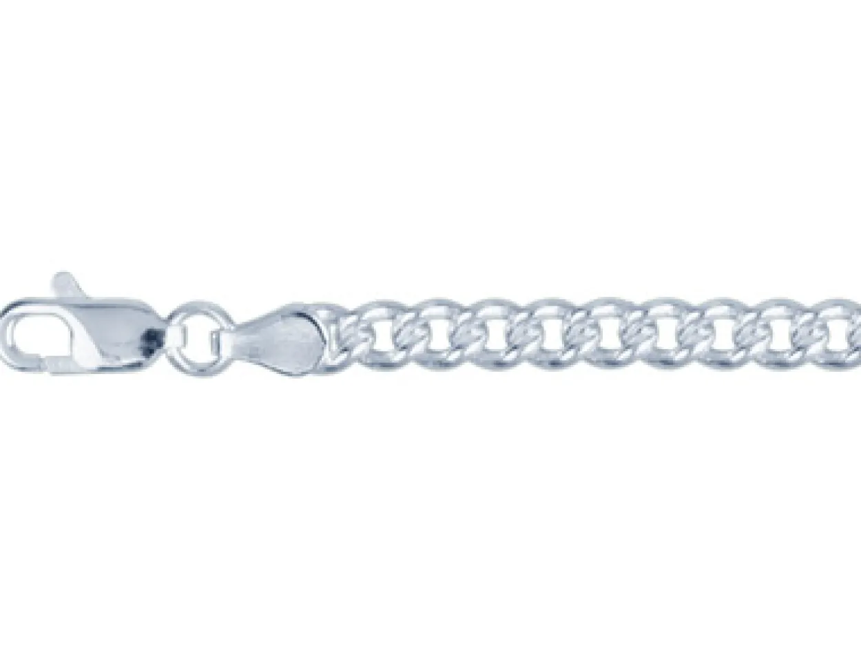 Sterling Silver 4.2mm Round Curb Bracelet 7.5"/19cm Hallmarked, 100% Recycled Silver