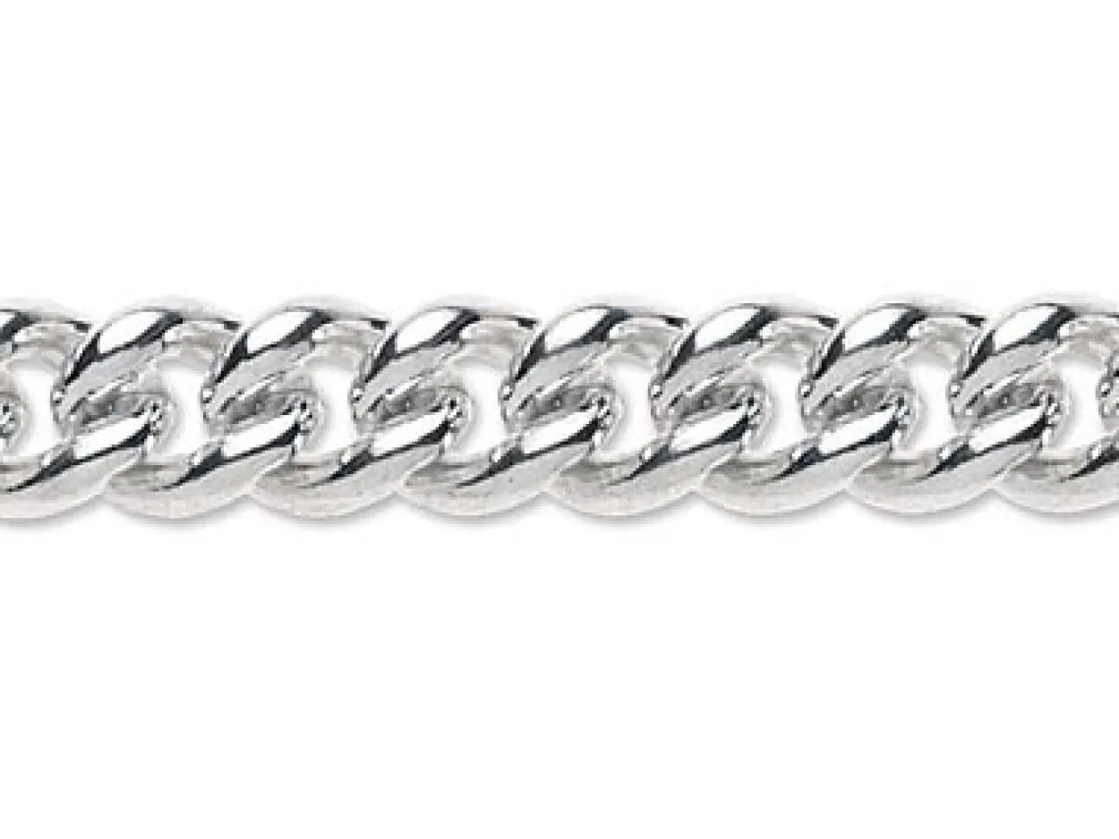 Sterling Silver 9.8mm Round Curb Chain Loose Unhallmarked