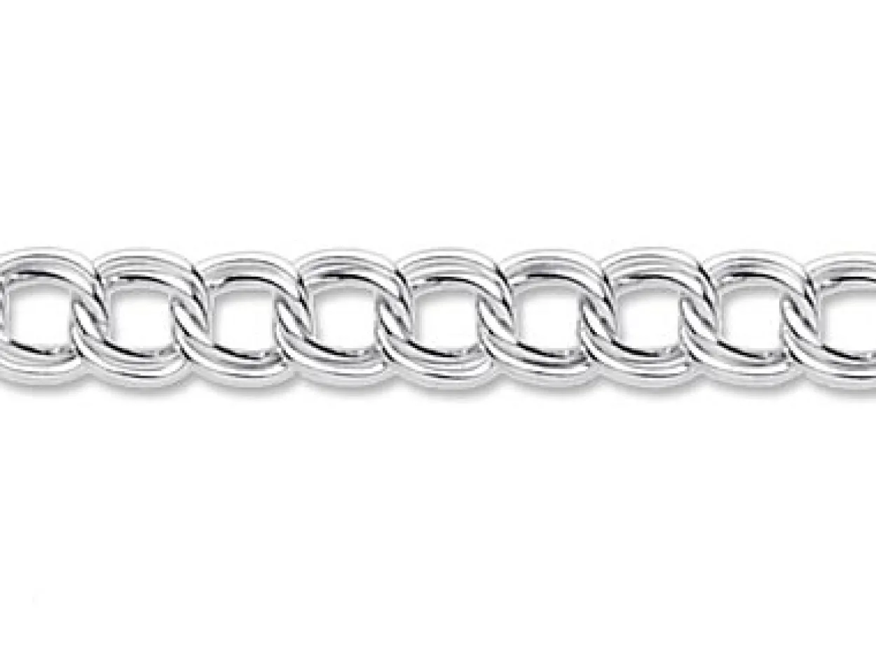 Sterling Silver 4.2mm Round Double Curb Chain Loose Unhallmarked