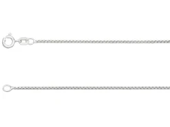 Sterling Silver 1.3mm Rounded Box Chain 18"/45cm Unhallmarked