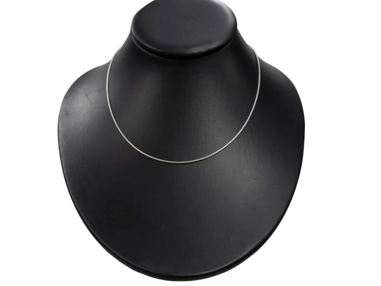Sterling Silver 1.3mm Rounded Box Chain 18"/45cm Unhallmarked