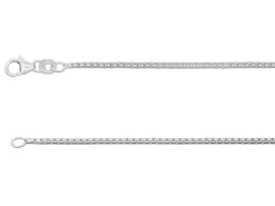 Sterling Silver 1.6mm Rounded Box Chain 18"/45cm Unhallmarked