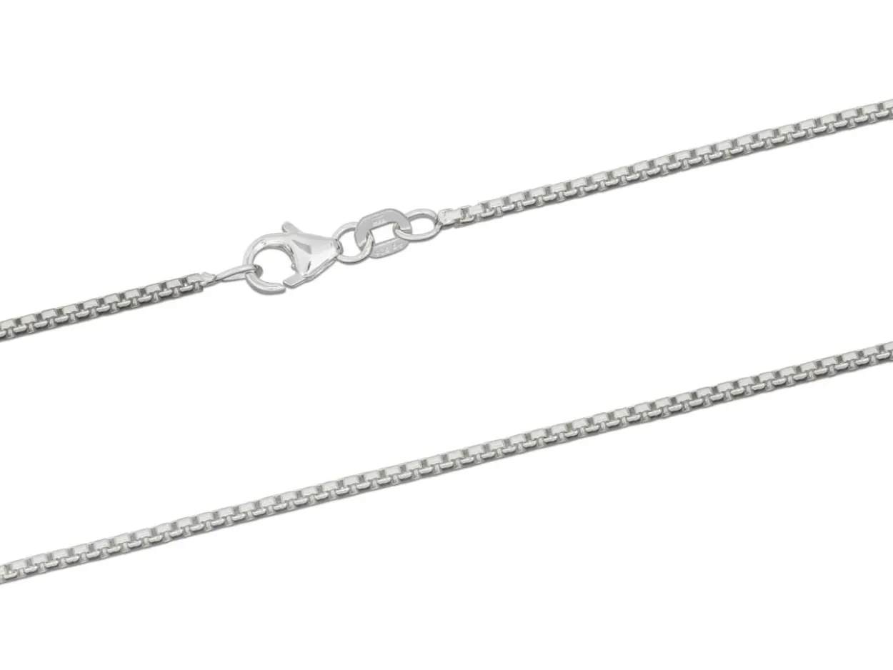 Sterling Silver 1.6mm Rounded Box Chain 20"/50cm Unhallmarked